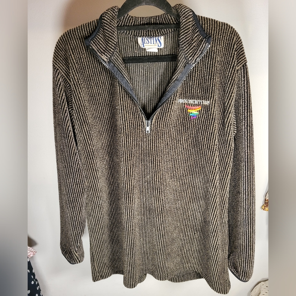 Austins Provincetown Half-Zip Brown Sweater for Men